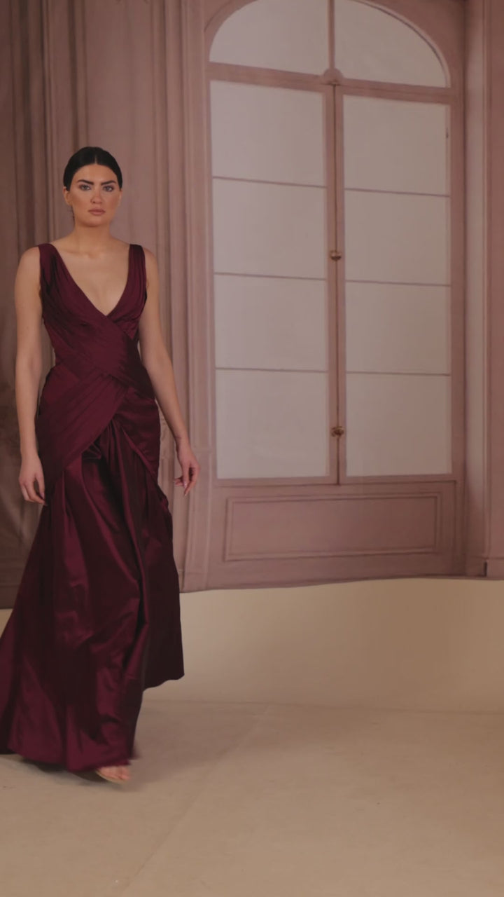 Reverie Couture FW282 Sleeveless Taffeta A-Line Dress