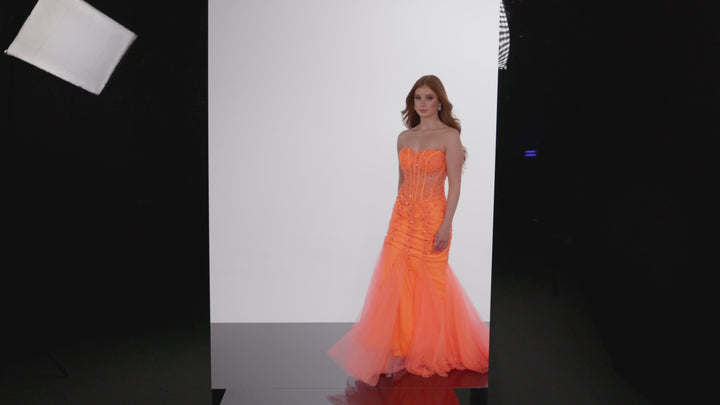 Jovani 5908 Strapless Corset  Bodice Mermaid Prom Dress Dress