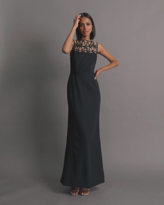 Mac Duggal 2295 Sleeveless Crepe Dress With Embellished Bows video
