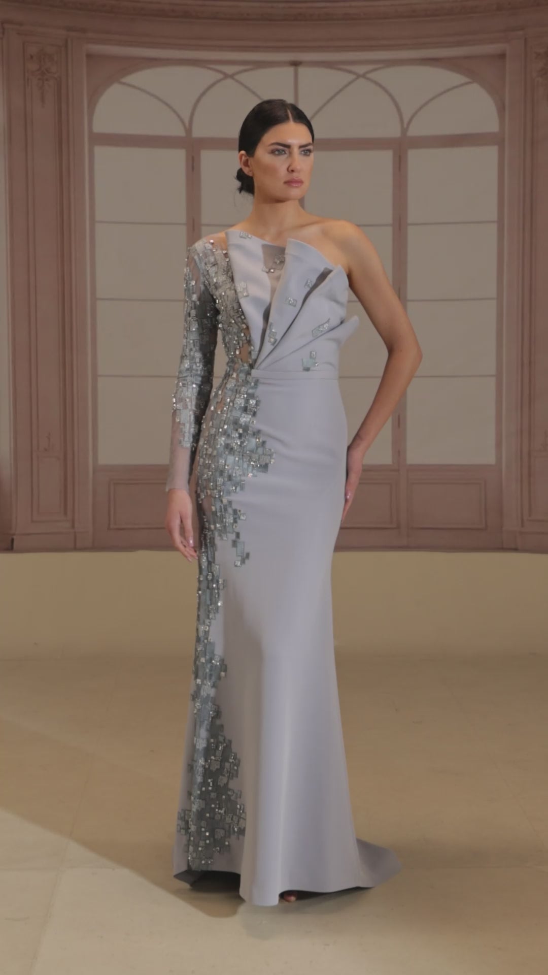 Reverie Couture fw290 One Shoulder Silk Dress