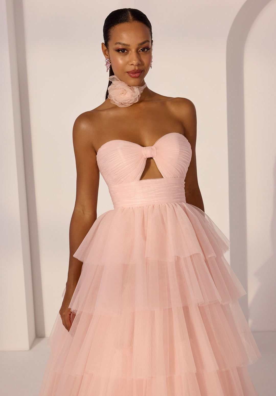 Morilee 49219 Strapless Tulle Ruffle Prom Dress 2026 Blush / 12