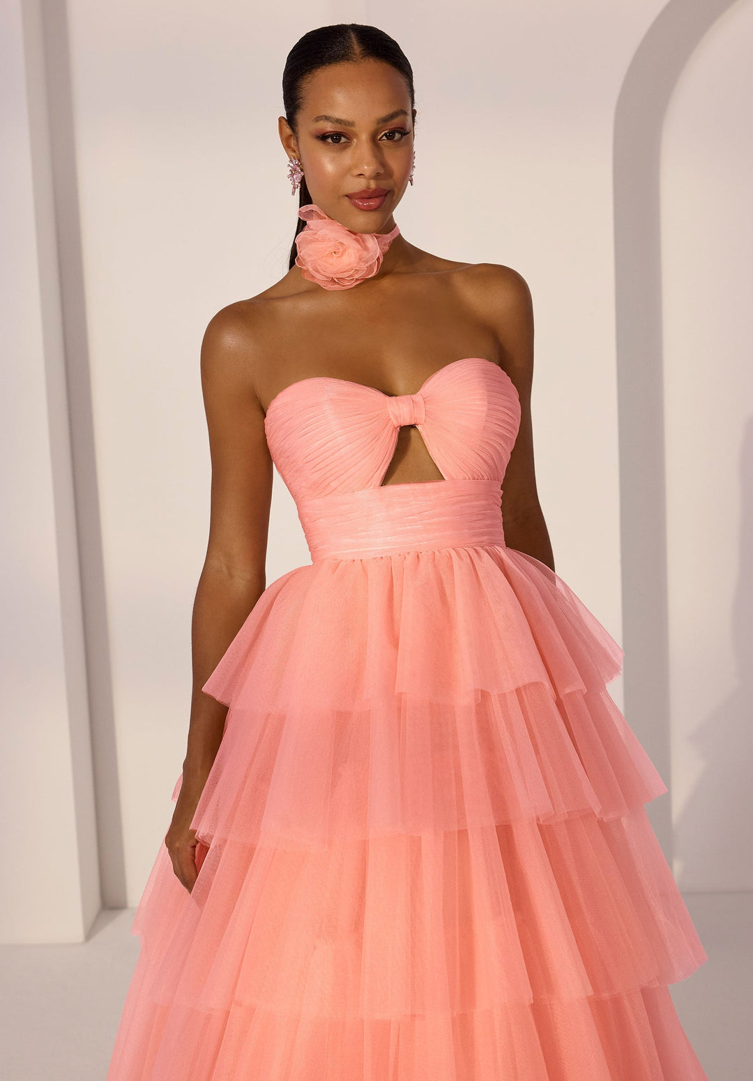 Morilee 49219 Strapless Tulle Ruffle Prom Dress 2026
