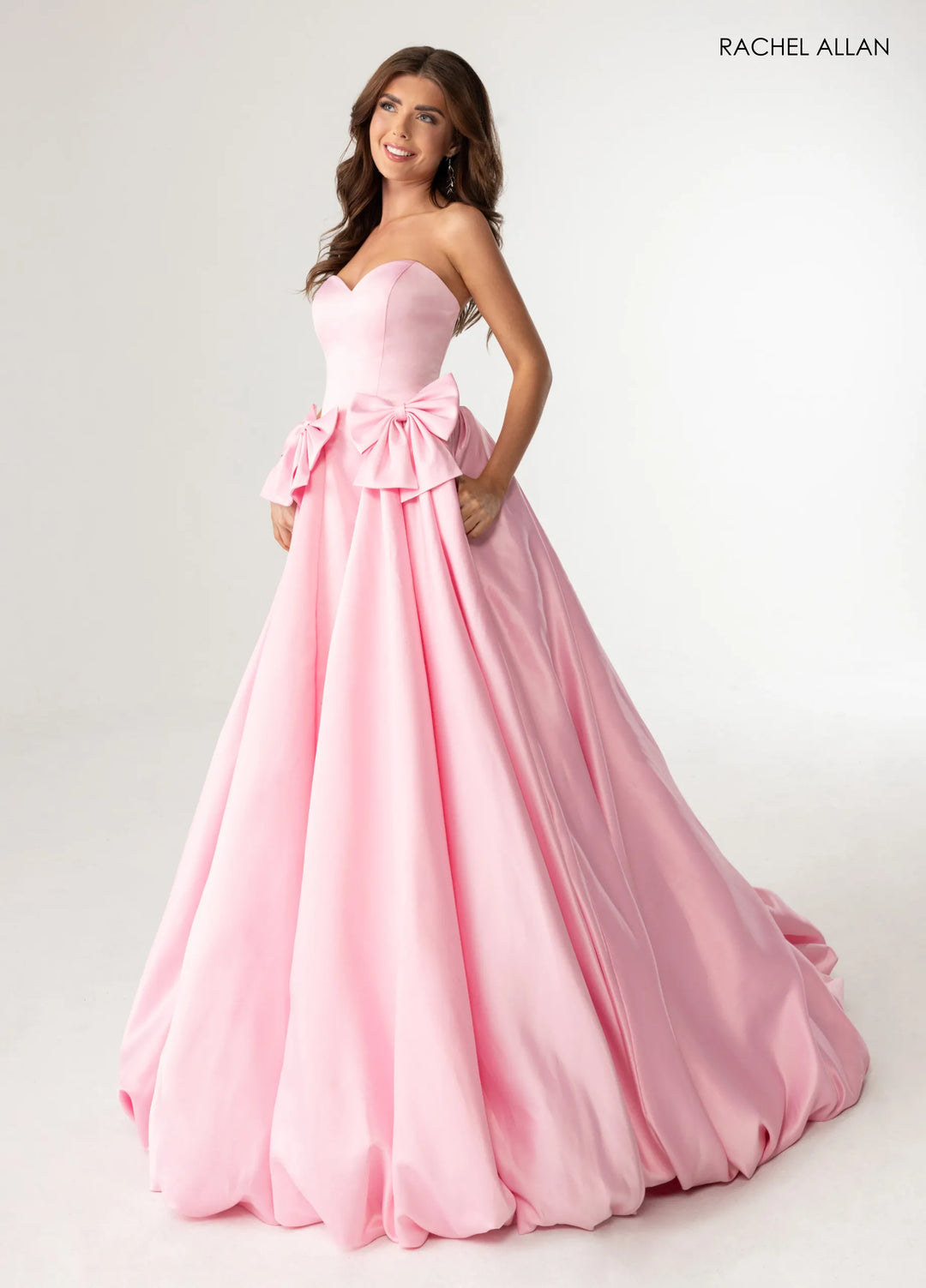 rachel allan pink dress Plunging Fitted Prom Dresses in Color | Style