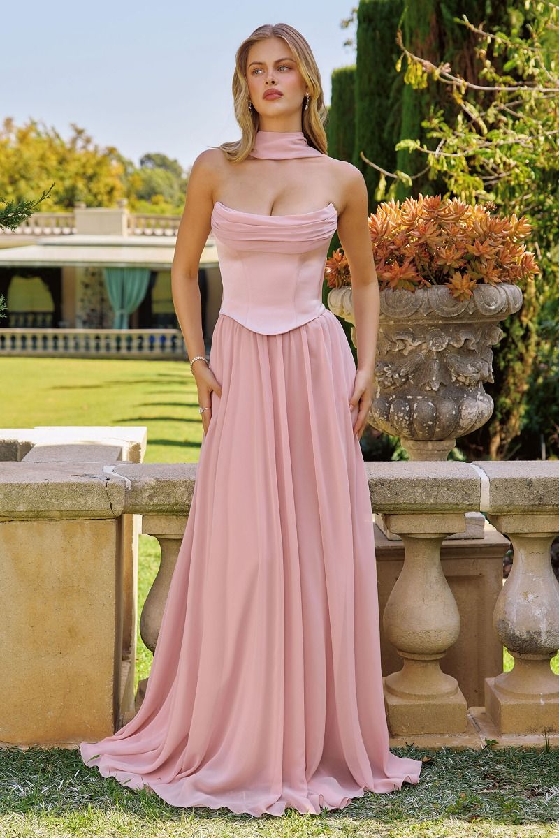a line structured dress Jarlo high neck structured A-line midi dress in ivory