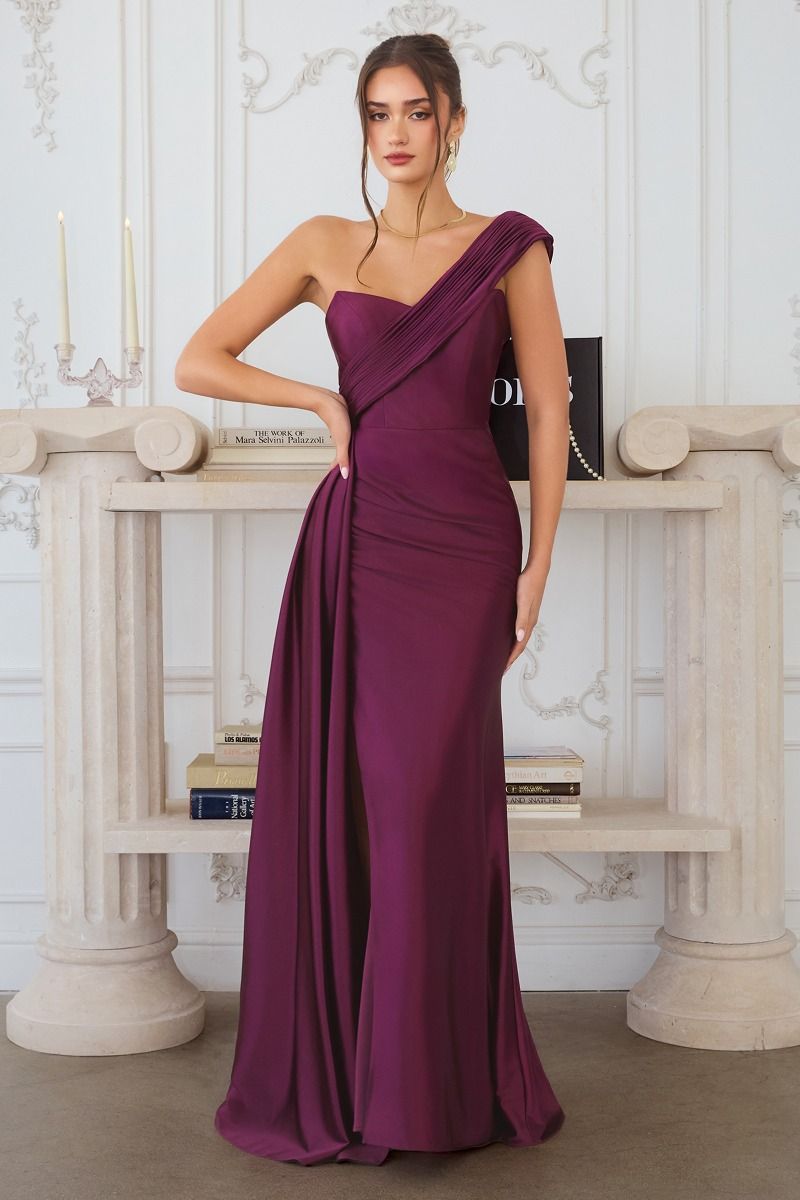 maroon purple dress Amoris T817 Dress EGGPLANT / XS