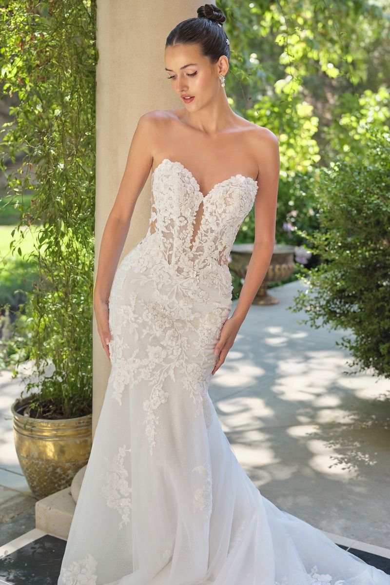 Andrea & Leo Couture WL065 Strapless Detachable Sleeve Structured Corset Dress
