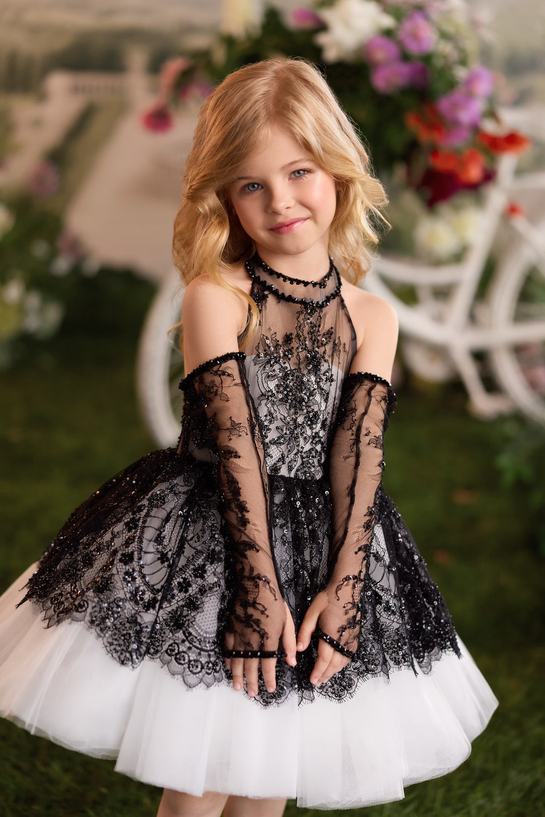 Pentelei 3940 Sequin Lace Off-Shoulder Dress Kids Dress