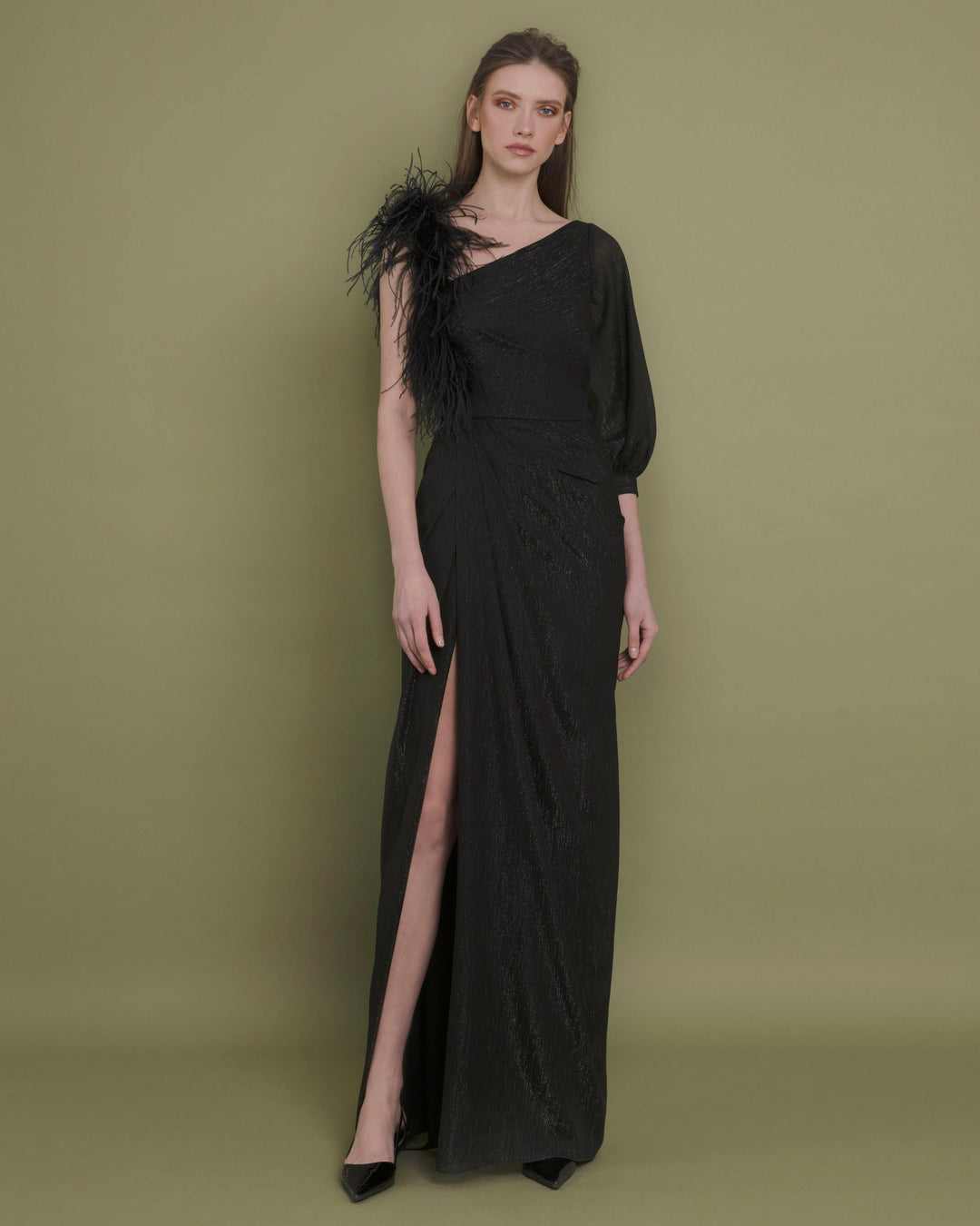 Asymmetrical Feather Dress - FOSTANI