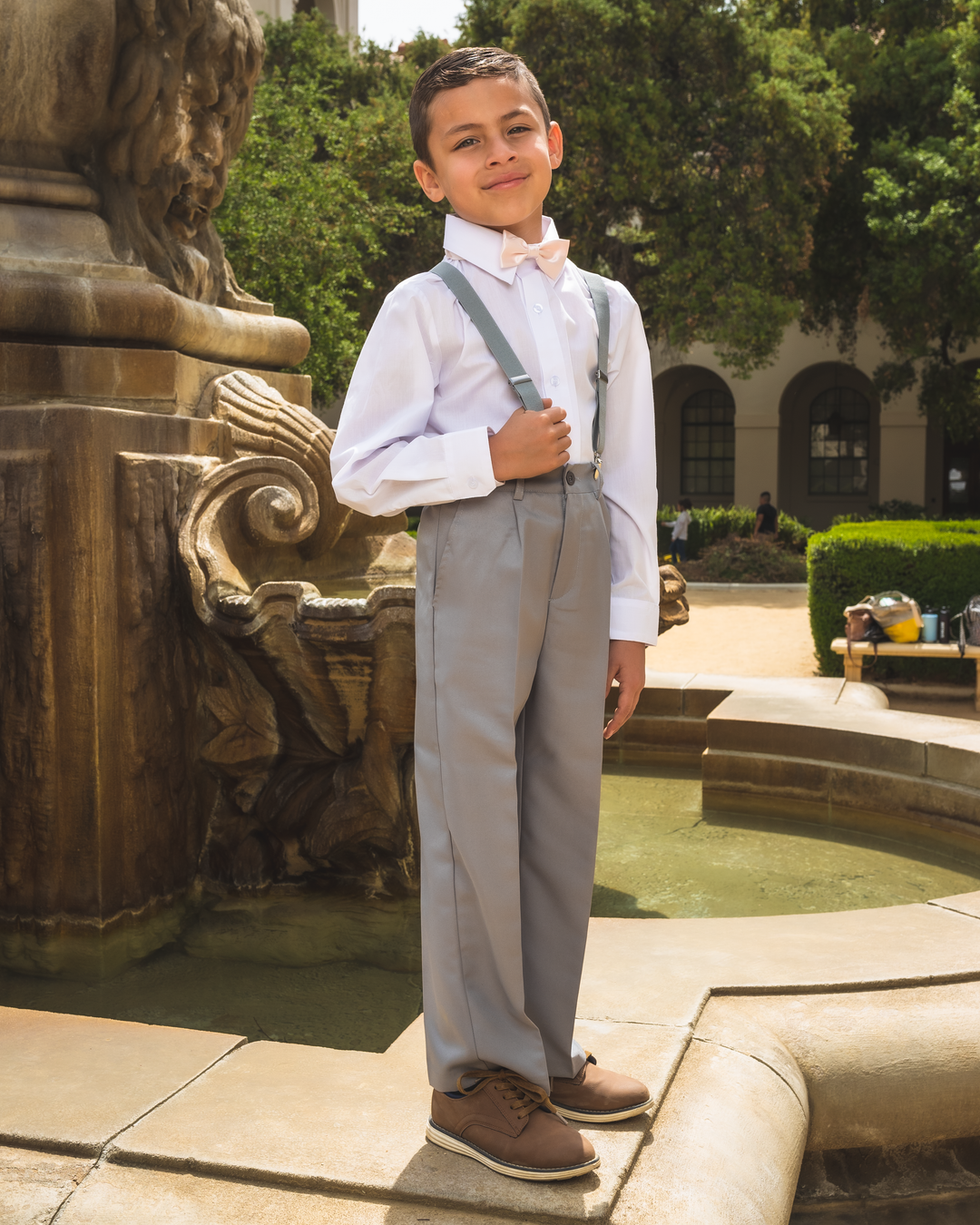 Peanut Butter Collection Barn Wedding Set Heather Blush Bowtie