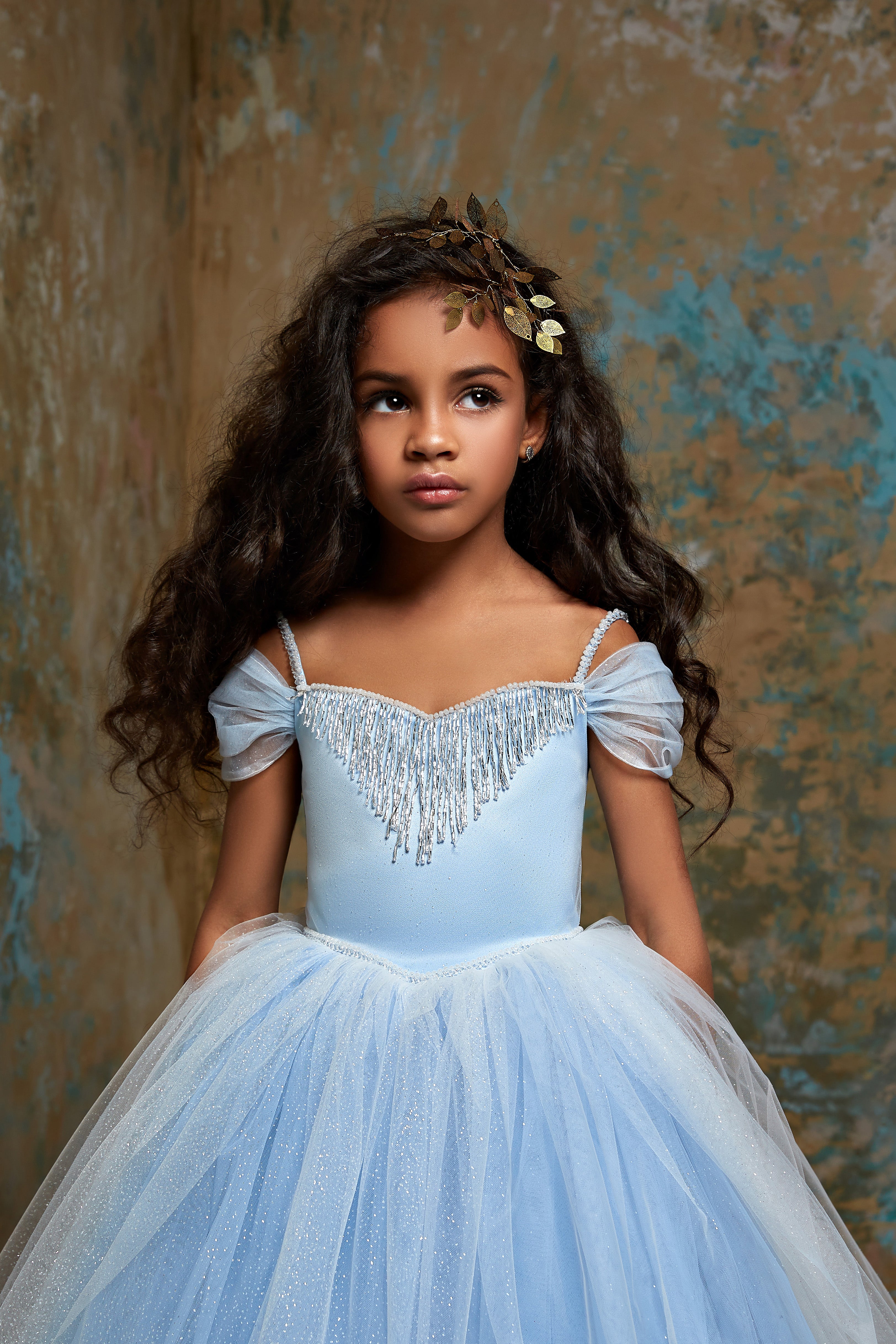 dress for kids SBYOJLPB Kids Summer Dress Children Dress No Sleeve Princess Dress Snowflake Pattern Printed Net Yarn Long Dress Canonicals Blue 11-12 Years