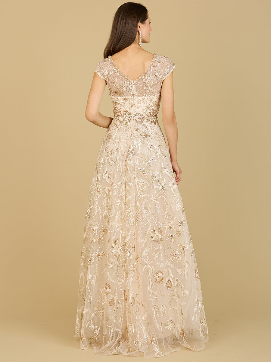 Lara 29196 - Lace Embellished A-Line Dress - FOSTANI