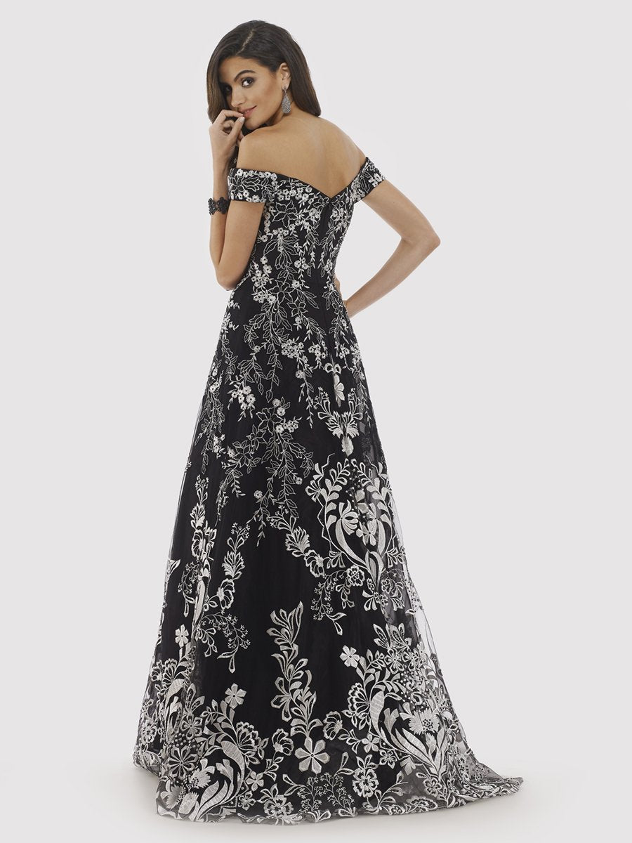 Lara 29795 - Black Off Shoulder Lace Ballgown - FOSTANI