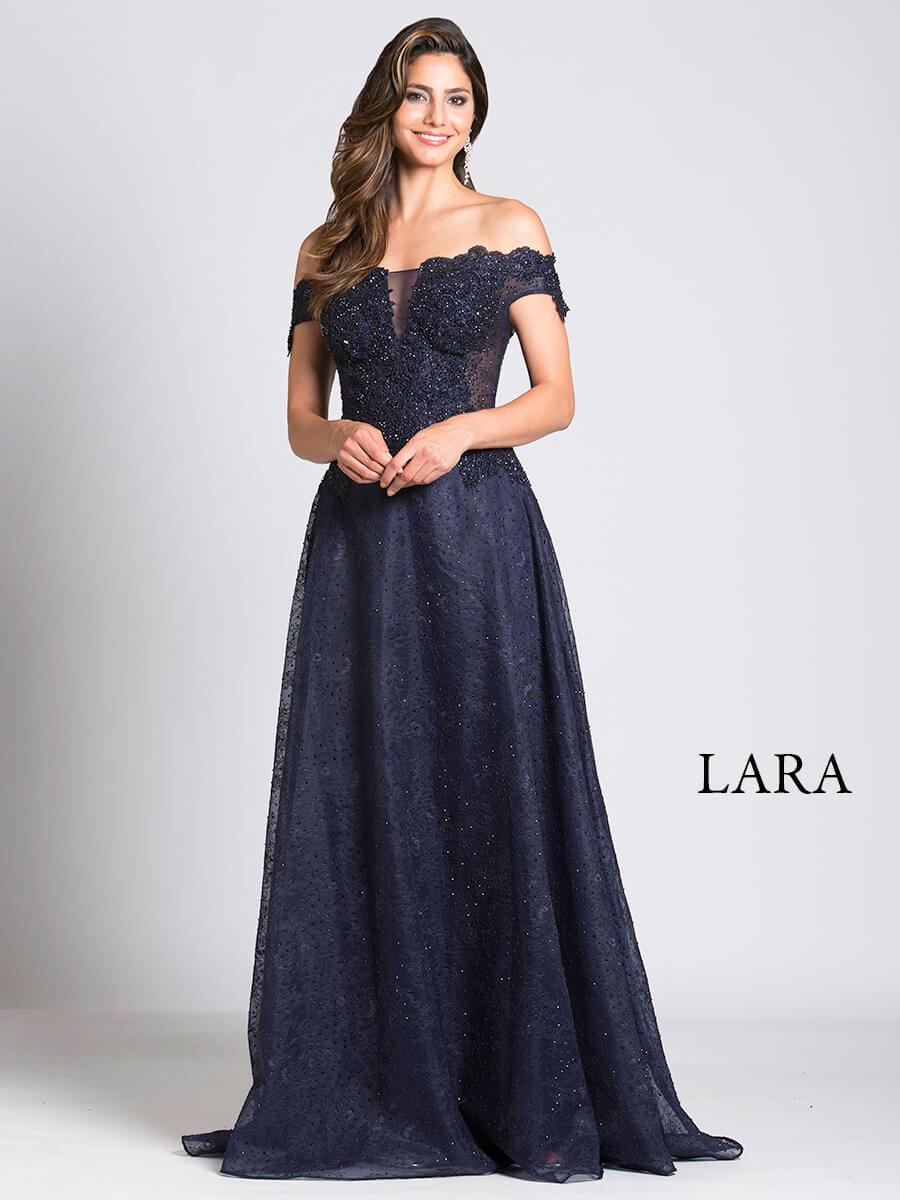Lara 33493 - Off Shoulder A Line Dress - FOSTANI