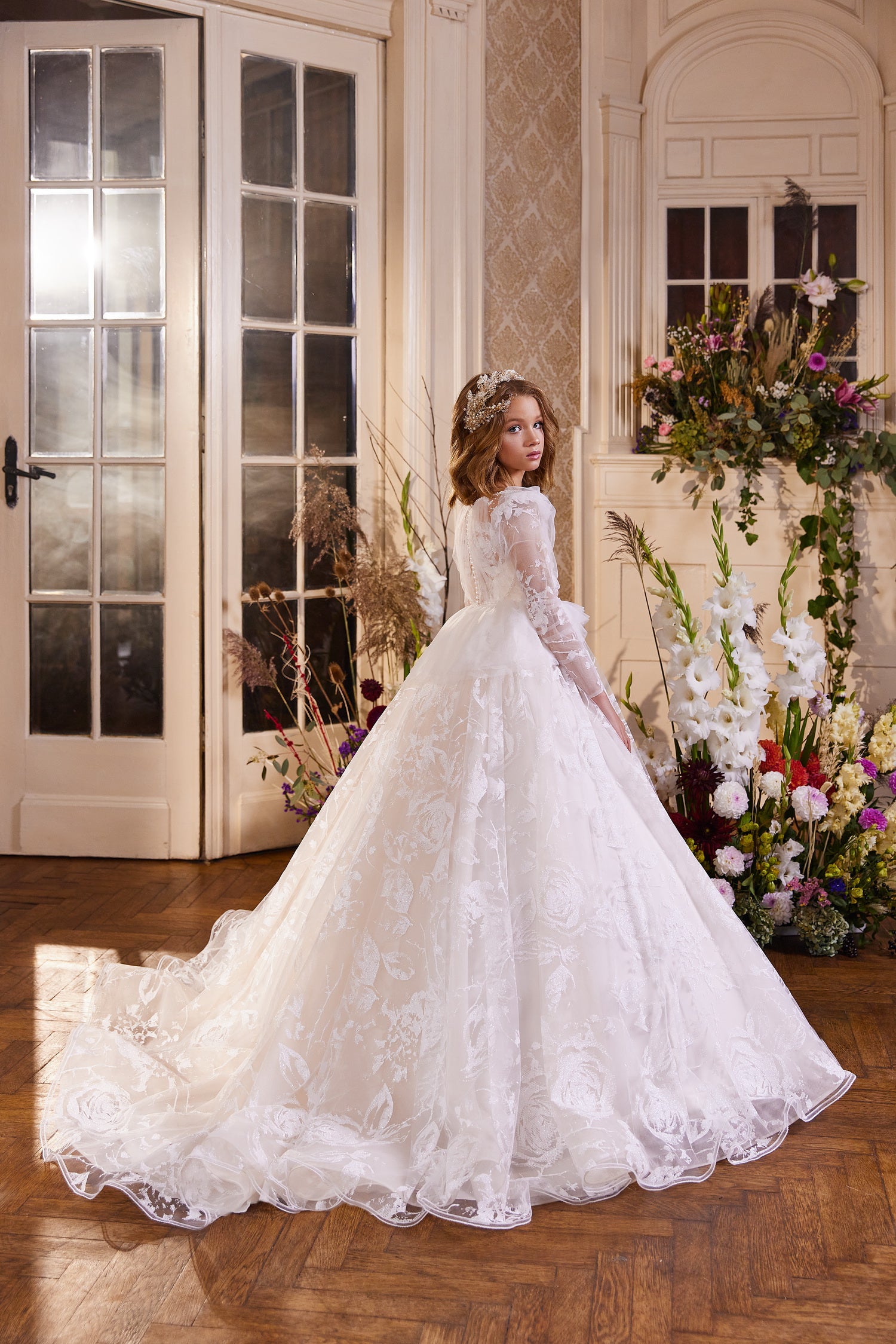 children wedding dress long Pentelei 3412 Illusion Scoop Neckline Sleeves Ball Gown Kids SIZE:2XL-3XL YCRF_shoereview Butterick 6195 Southern Belle Perfect for wedding.