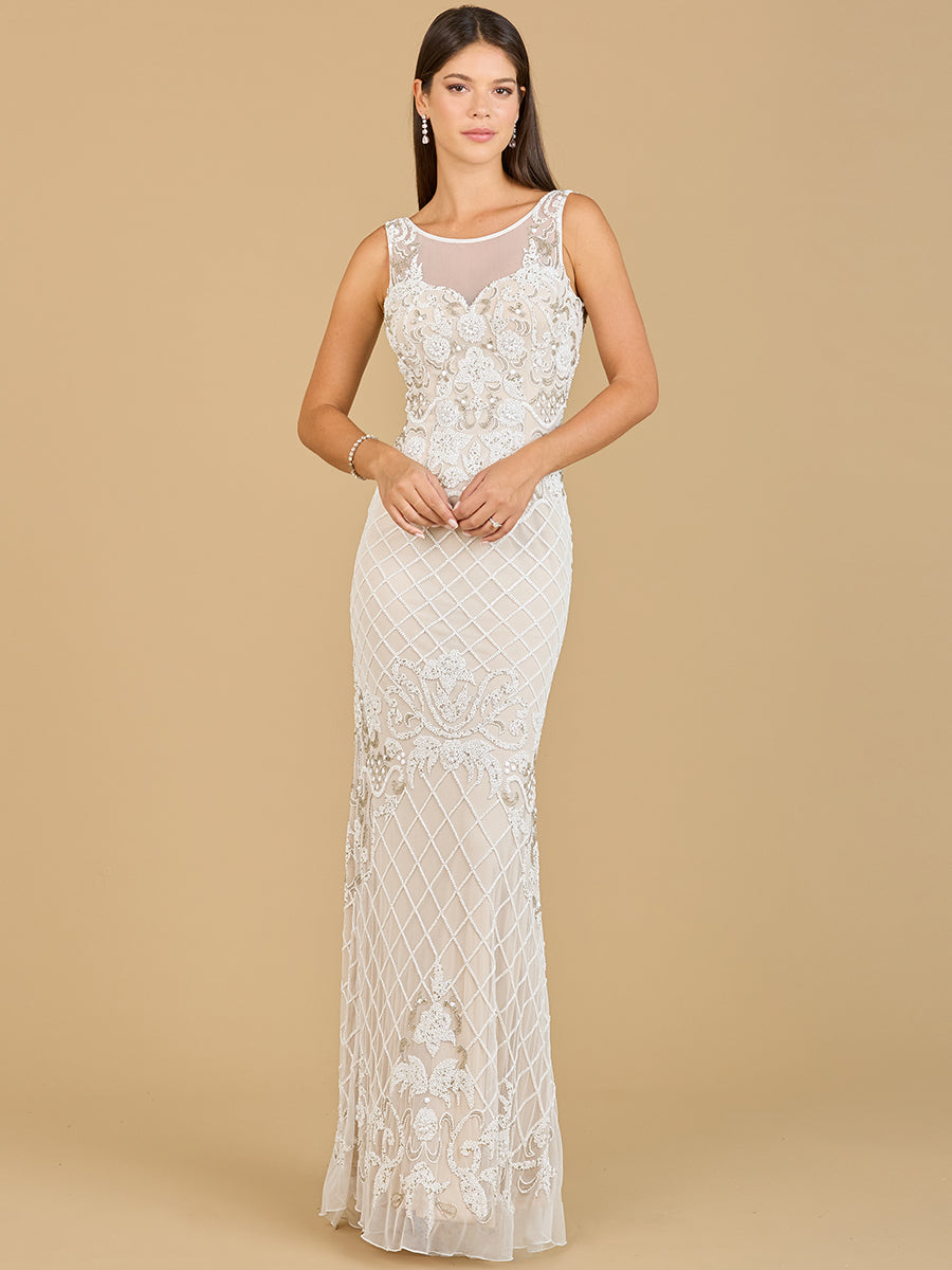 Lara 51136 - High-Neck Sleeveless Wedding Gown - FOSTANI