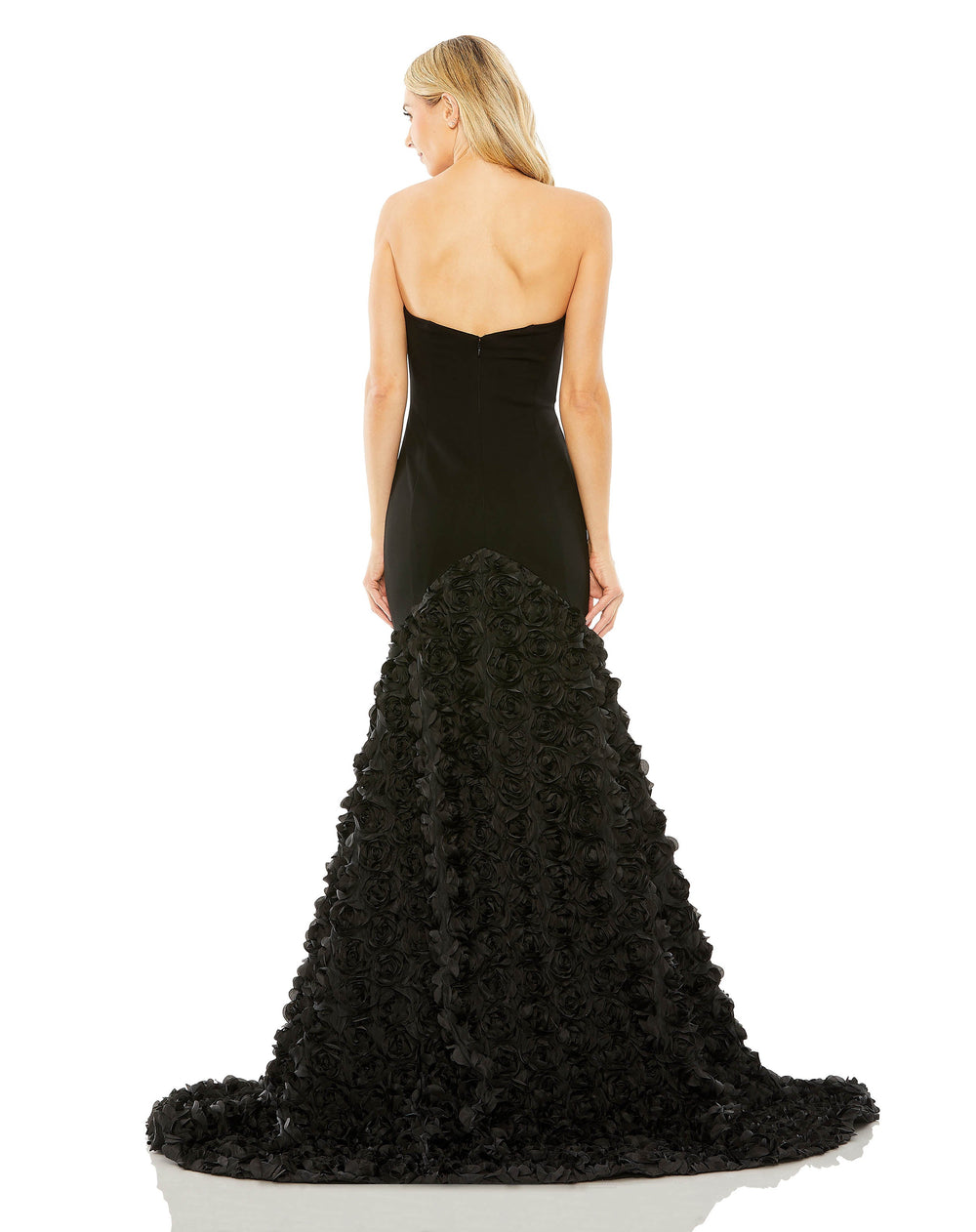 Jersey Mermaid Ball Gown with Rose Train - FOSTANI