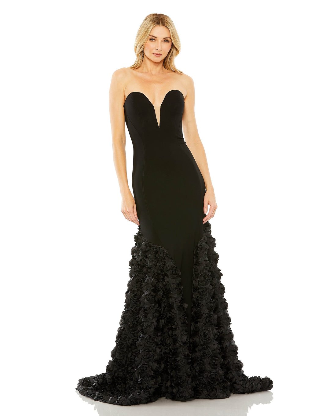 Jersey Mermaid Ball Gown with Rose Train - FOSTANI