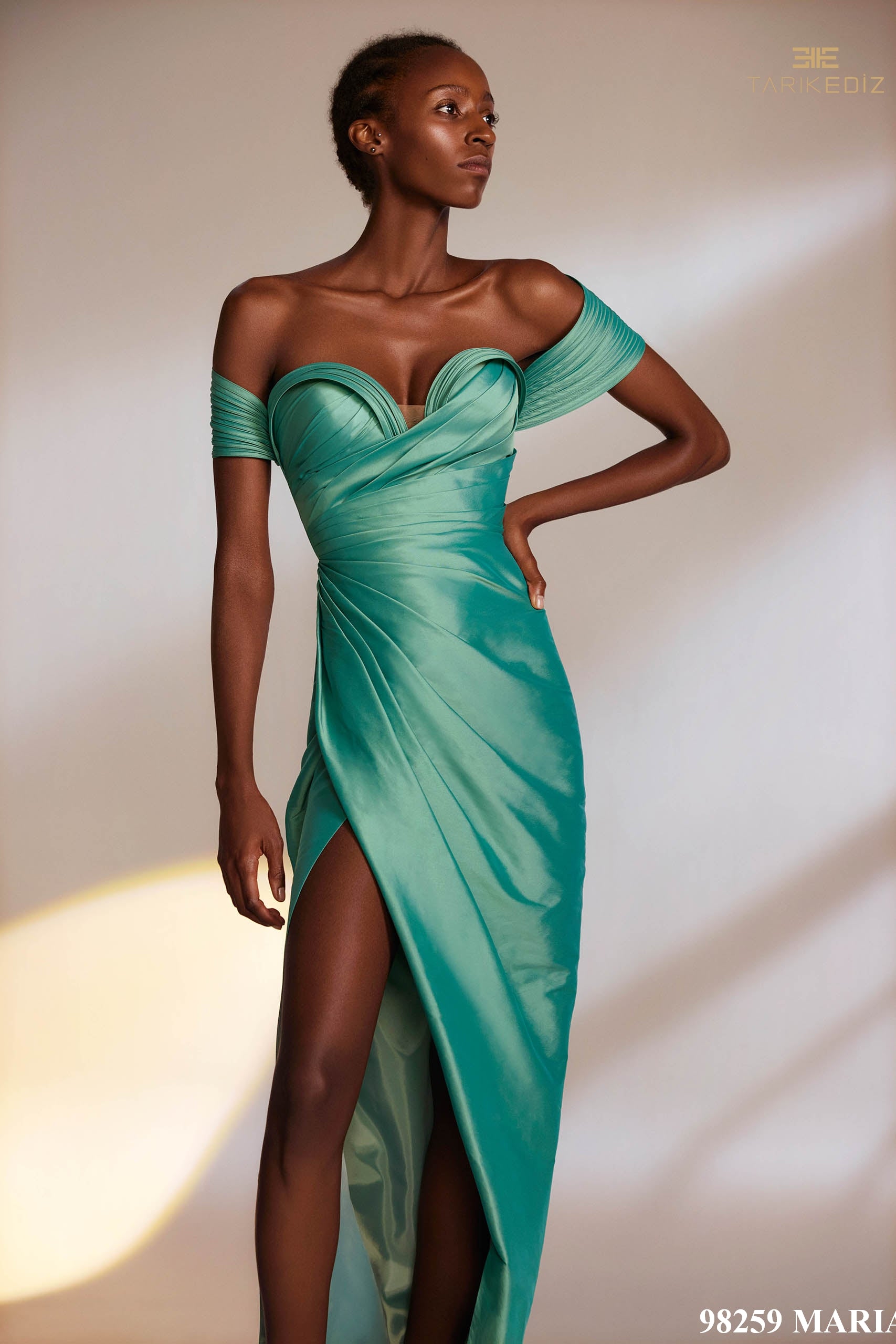 Tarik Ediz Evening Gown Green