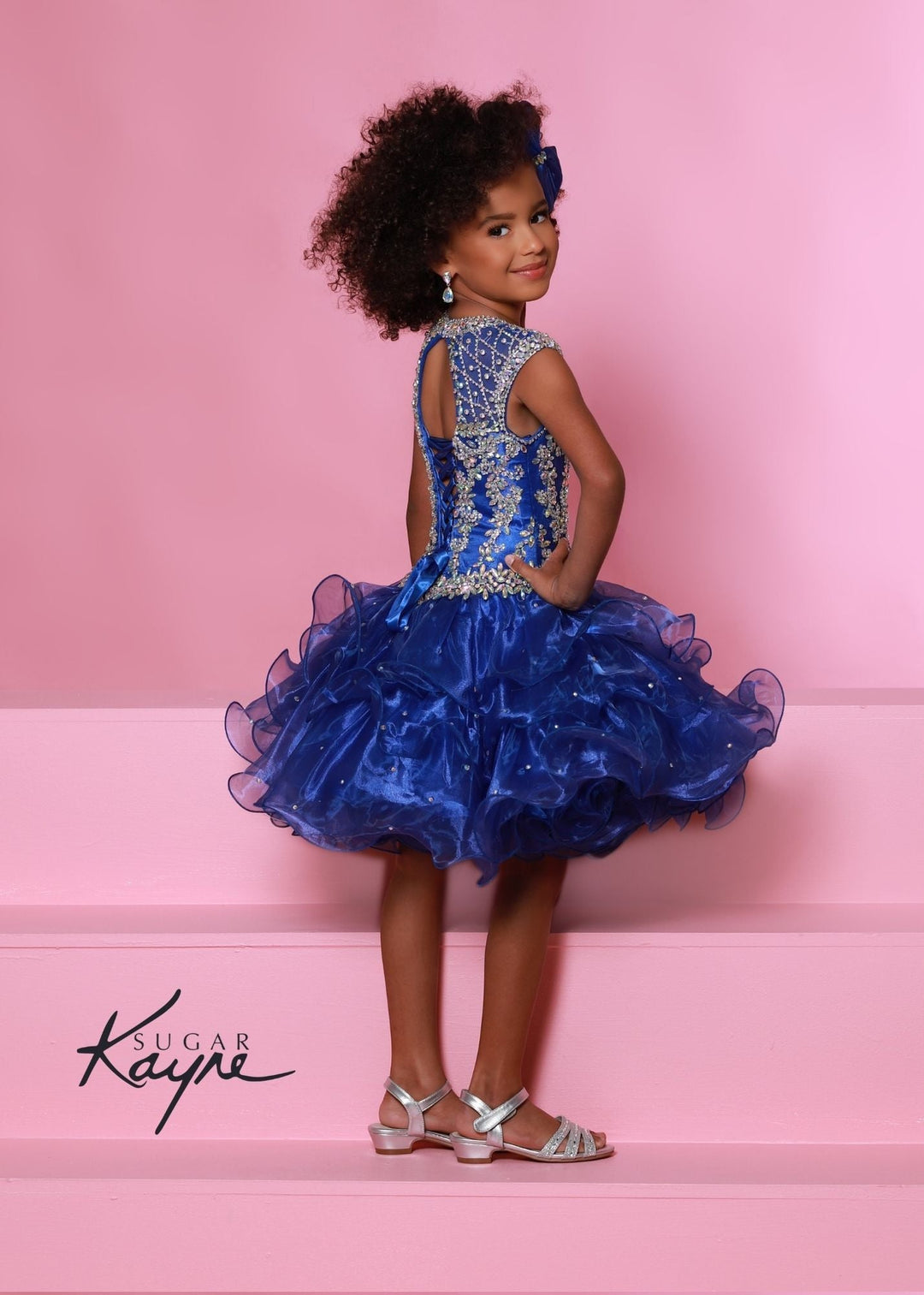 Sugar Kayne C210 Short Ruffle Girls Cupcake Pageant Dress Corset Toddler Baby Formal Gown - FOSTANI