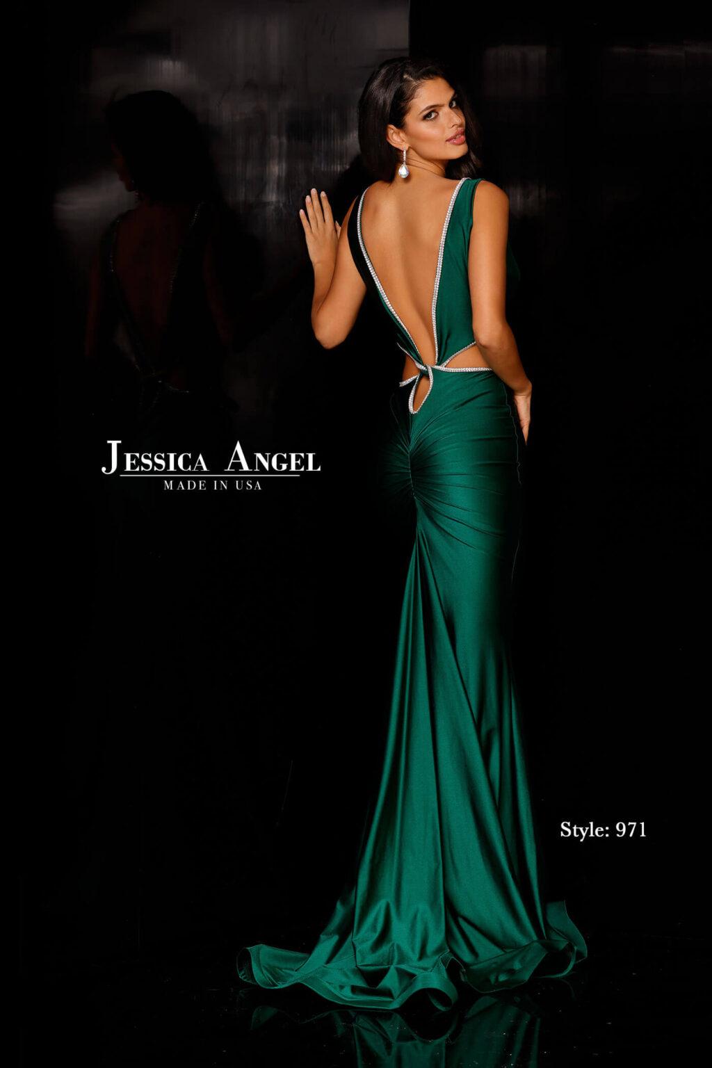 jessica angel emerald green dress Green Satin Allura Midi Dress main image 1