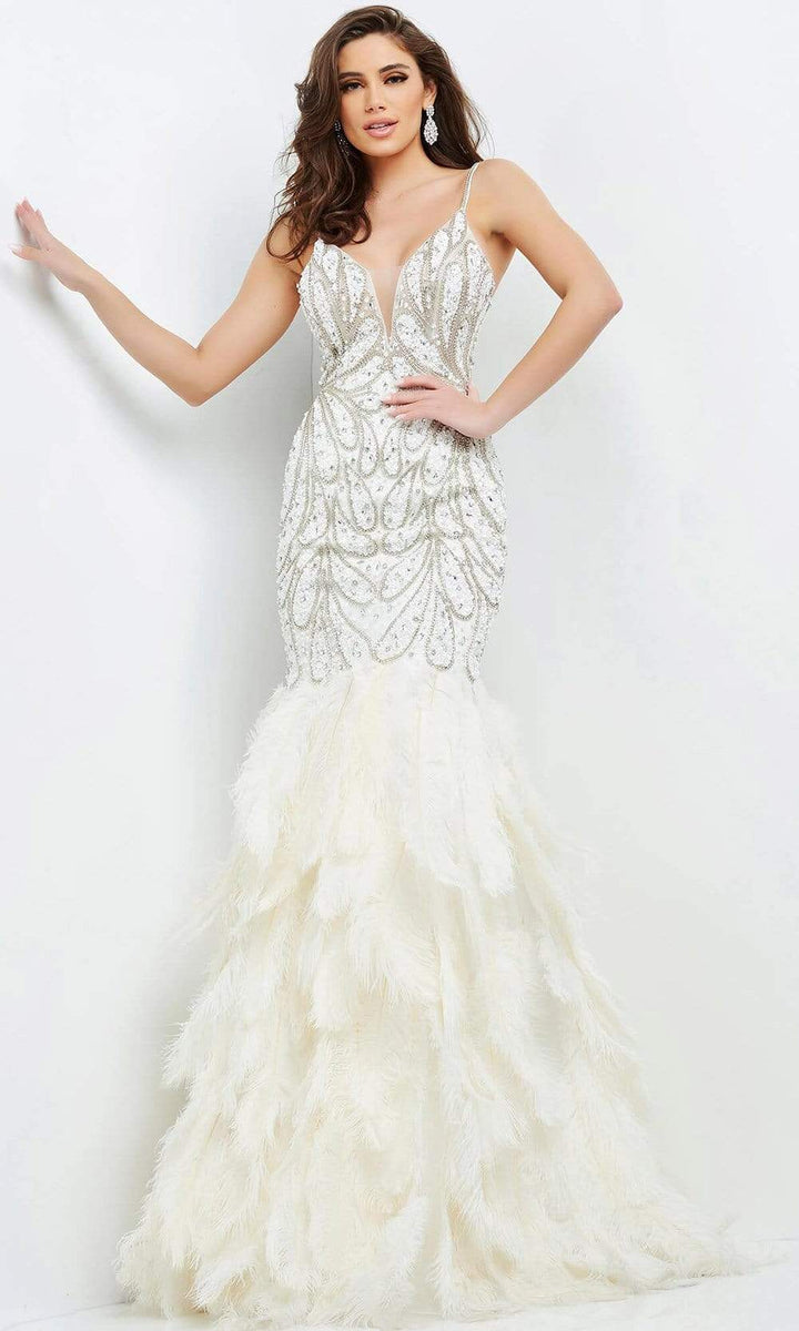 Jovani - 04625 Jeweled Tier-Ornate Dress - FOSTANI