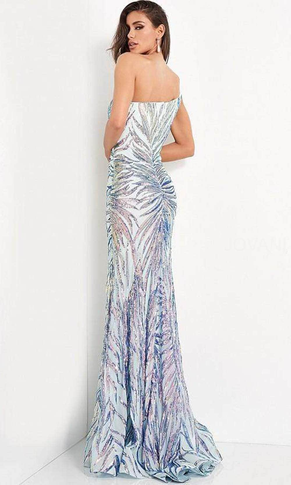 Jovani - 05664 One Shoulder Sequin Sheath Dress - FOSTANI