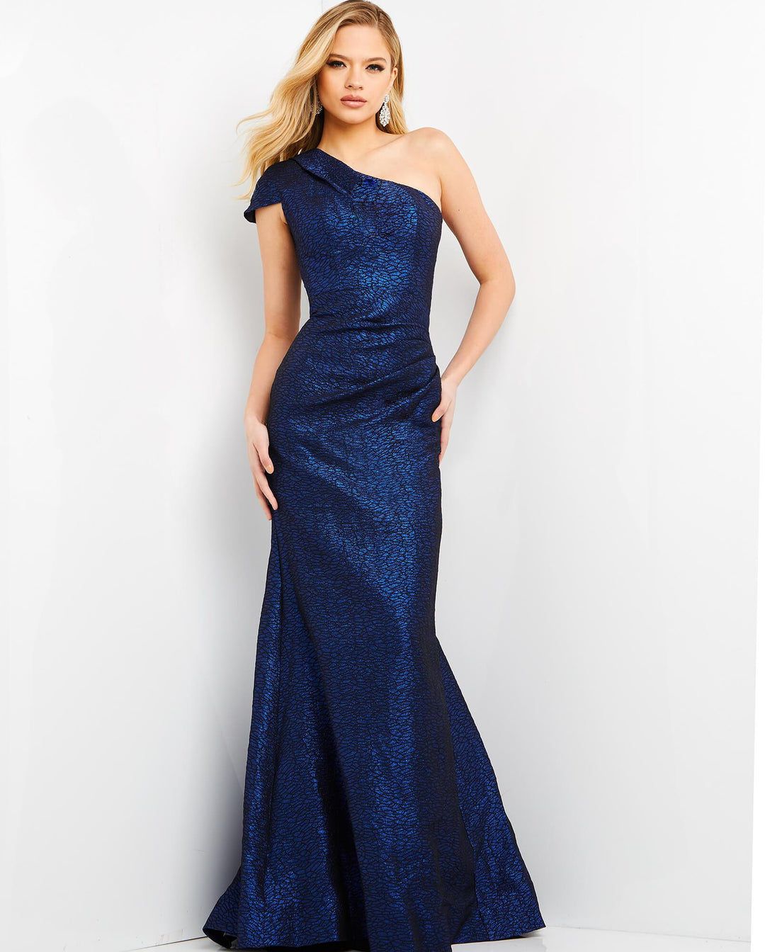 Knit Dress Wrap Dress Cobalt Blue And Turquoise Dress Jovani 6751