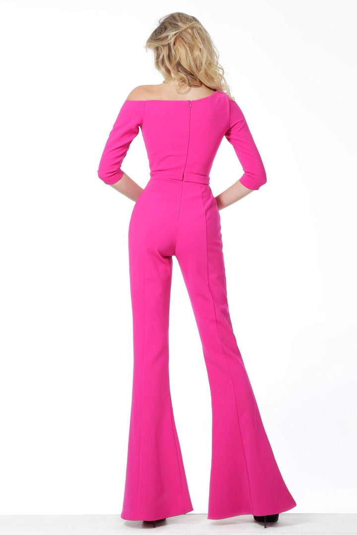 Jovani - 1867 Off-Shoulder Crepe Jumpsuit - FOSTANI