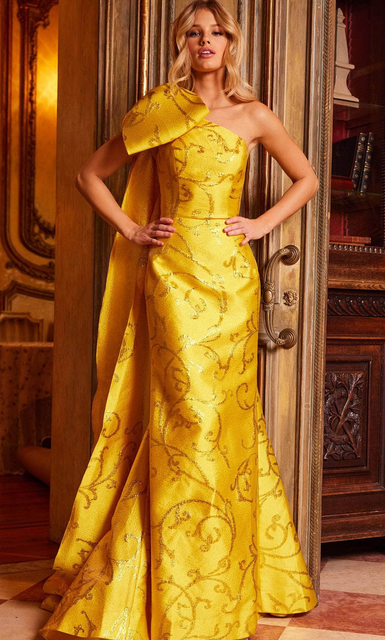 jovani yellow silk dress Jovani 23742 Dress Yellow / 2