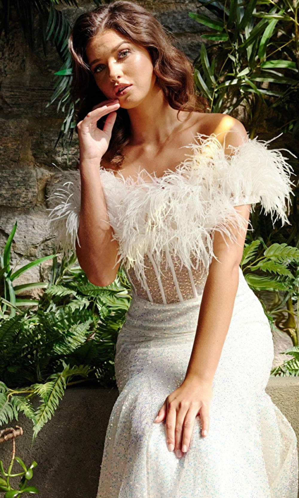 jovani feather mermaid dress Jovani Prom Dress 23958