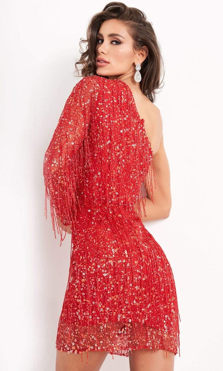 Jovani - 2645 Sequin Fringe Asymmetrical Dress - FOSTANI