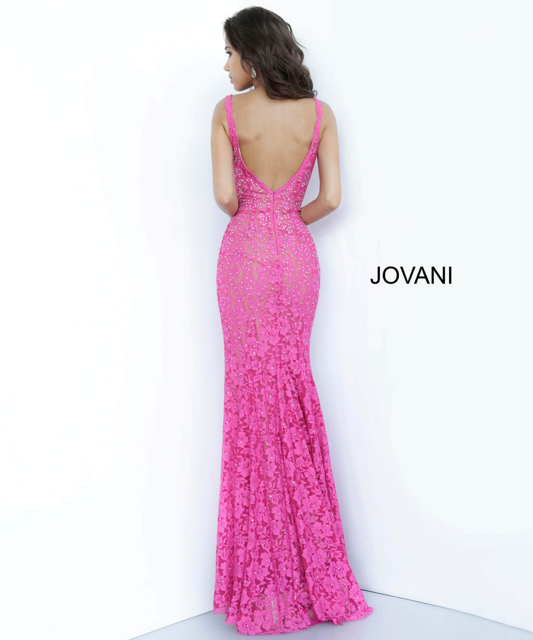 Jovani - Fitted Lace Prom Dress 48994 - FOSTANI